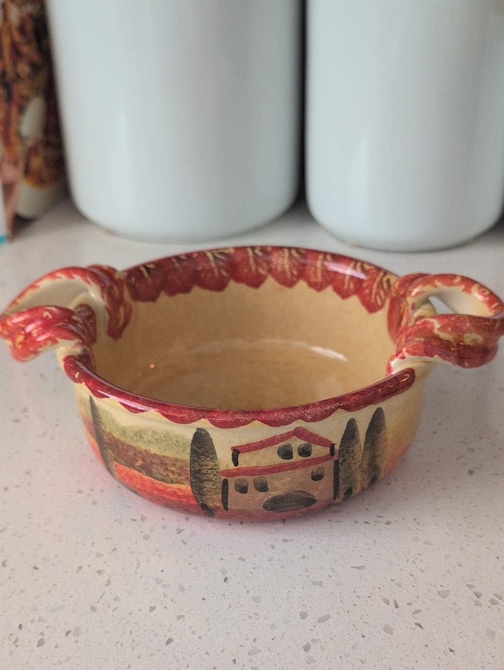 Italica Ars Hand-Painted Tuscan Italian Villa Terra Cotta Dish - Picture 2 of 9